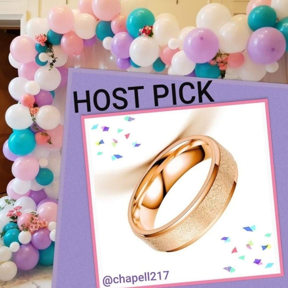 Rose Gold Frosted Stainless Steel Ring